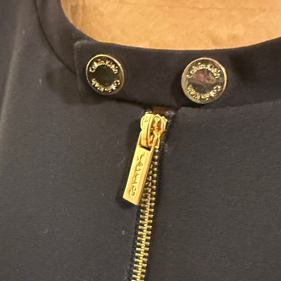 Calvin Klein Black Jacket with Gold Zipper Accents - Picture 6 of 8